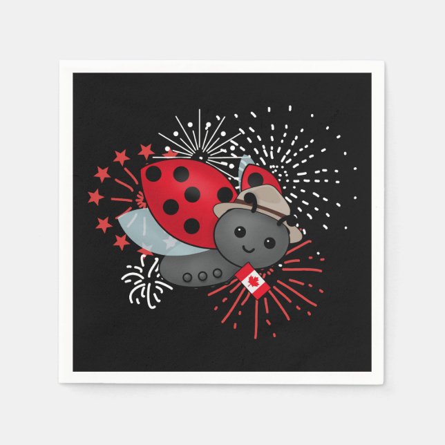Servilleta De Papel Camiseta de mariposa del Día de Canadá (Anverso)