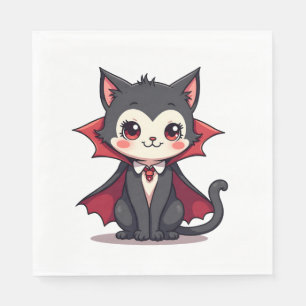 Servilleta De Papel Camiseta de mascota de Halloween gato vampiro mono