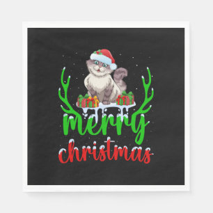 Servilleta De Papel Camiseta de Navidad de gato divertida para amantes