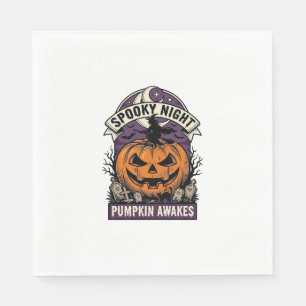 Servilleta De Papel Camiseta de Noche Espeluznante de Bruja de Calabaz
