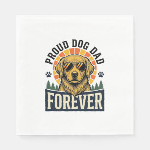 Servilleta De Papel Camiseta de Papá Perro Diseño Retro de Golden Retr