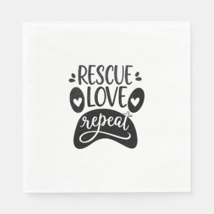 Servilleta De Papel Camiseta de pata de perro Rescue Love Repeat