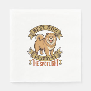 Servilleta De Papel Camiseta de perro Chow Chow Grabado vintage divert