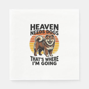 Servilleta De Papel Camiseta de perro Chow Chow Heaven Tributo Grabado