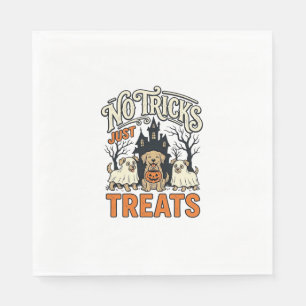 Servilleta De Papel Camiseta de perro fantasma de Halloween sin trucos