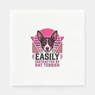 Servilleta De Papel Camiseta de perro Terrier Rat Vintage Fácilmente D