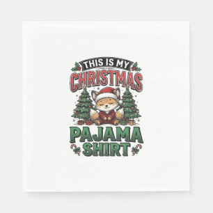 Servilleta De Papel Camiseta de pijama de Navidad Cute Vintage Holiday