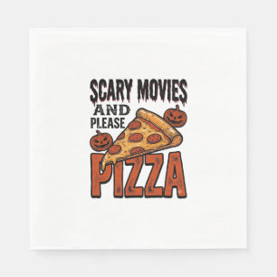 Servilleta De Papel Camiseta de Pizza de Terror para Fans de Noches de
