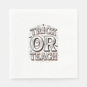 Servilleta De Papel Camiseta de profesor de Halloween Vintage Trick Or