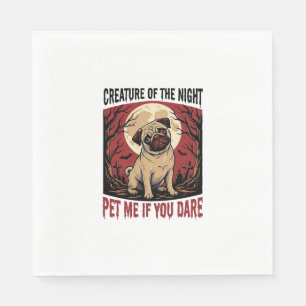 Servilleta De Papel Camiseta de Pug de Halloween con Cementerio Espelu
