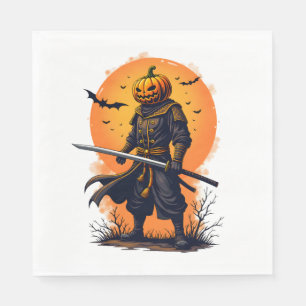 Servilleta De Papel Camiseta de Samurái de Calabaza Guerrero de Hallow
