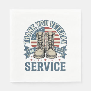 Servilleta De Papel Camiseta de Servicio Botas Patrióticas para Vetera