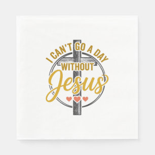 Servilleta De Papel Camiseta de tipografía cristiana Cruz de Jesús Dis