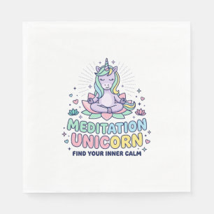 Servilleta De Papel Camiseta de tipografía negrita Unicornio Meditació