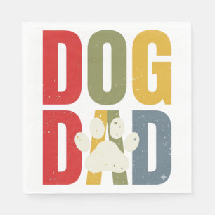 Servilleta De Papel Camiseta de tipografía retro con huella de perro d
