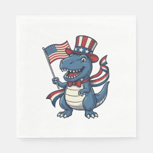 Servilleta De Papel Camiseta de vector vintage de dinosaurio patriótic