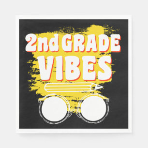 Servilleta De Papel Camiseta de Vibraciones de 2do Grado de Regreso a 