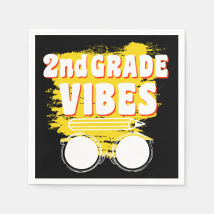 Servilleta De Papel Camiseta de Vibraciones de 2do Grado de Regreso a 