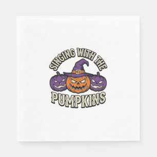 Servilleta De Papel Camiseta de villancicos de calabaza Halloween vint