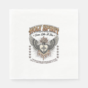 Servilleta De Papel Camiseta del Corazón Alado del Grabado Vintage del