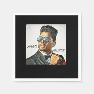 Servilleta De Papel Camiseta del Ilustracion Allu Arjun
