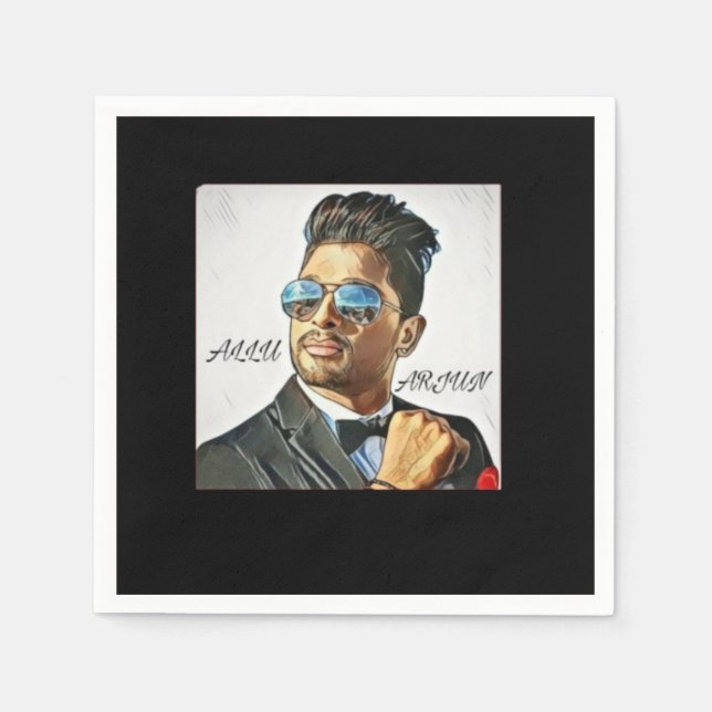 Servilleta De Papel Camiseta del Ilustracion Allu Arjun (Anverso)