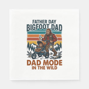 Servilleta De Papel Camiseta Día del Padre Bigfoot Papá Camping Leyend