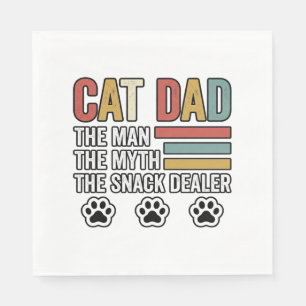 Servilleta De Papel Camiseta Diseño Vintage Divertido Cat Dad para Ven