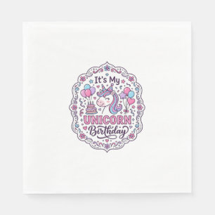 Servilleta De Papel Camiseta divertida de cumpleaños de unicornio Unic