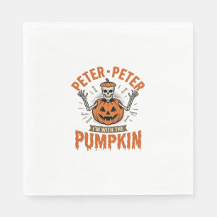 Servilleta De Papel Camiseta divertida de esqueleto de Halloween de Pe