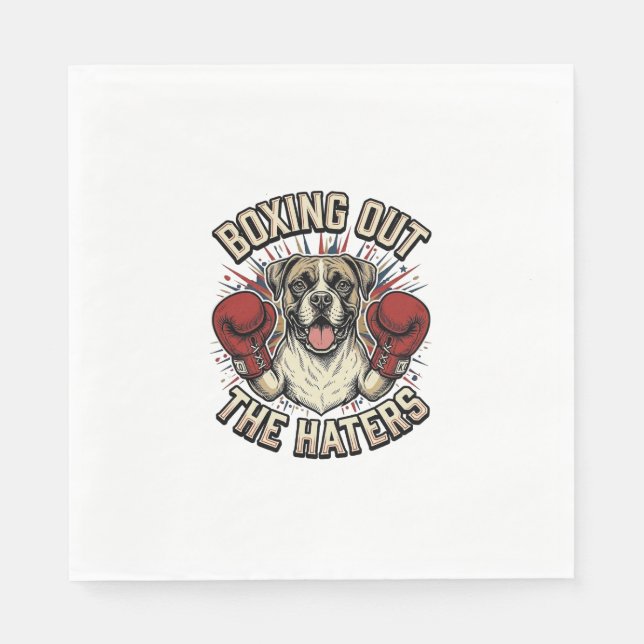 Servilleta De Papel Camiseta divertida de perro boxeador boxeando a lo (Anverso)