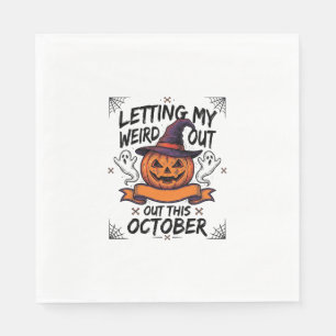 Servilleta De Papel Camiseta Extraña De Halloween Con Fantasmas De Cal