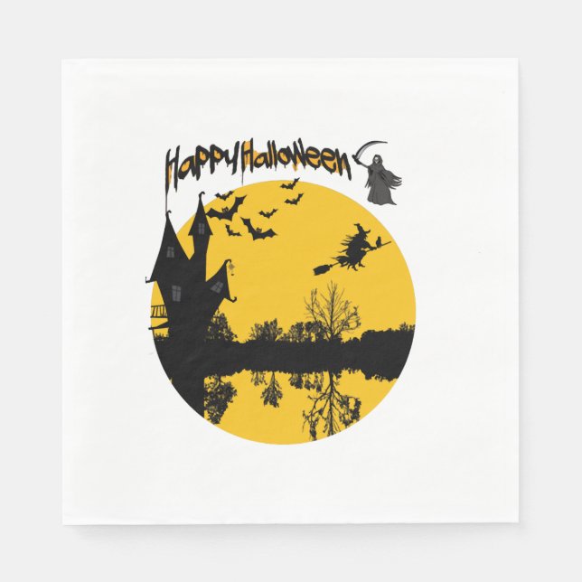Servilleta De Papel camiseta feliz halloween (Anverso)