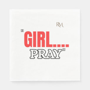 Servilleta De Papel Camiseta Girl Pray Camiseta Cristiana Basada en