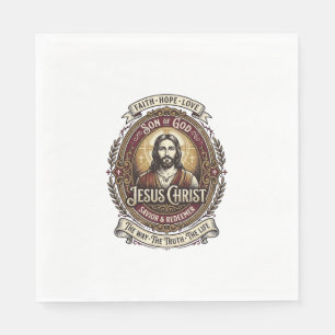 Servilleta De Papel Camiseta Gráfica de Antigüedades Jesús Arte Cristi