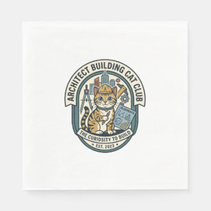 Servilleta De Papel Camiseta Gráfica de Gato de Arquitecto - Arqui