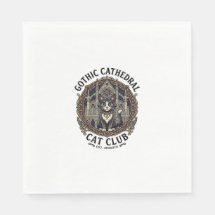 Servilleta De Papel Camiseta gráfica de gato de catedral gótica - Góti