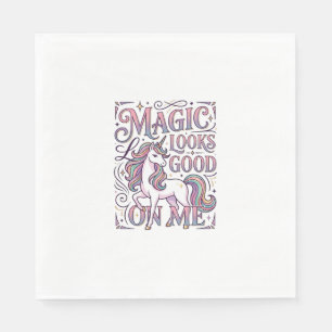 Servilleta De Papel Camiseta gráfica de moda con magia de unicornio pa