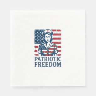 Servilleta De Papel Camiseta gráfica vectorial de enfermera patriota