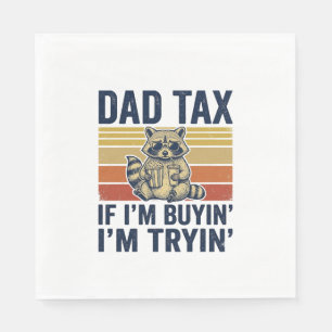 Servilleta De Papel Camiseta gráfica vintage de mapache Funny Dad Tax_