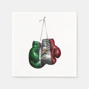 Servilleta De Papel Camiseta Guantes de Boxeo - bandera vintage de Méx