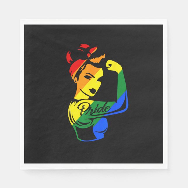Servilleta De Papel Camiseta LGBT Orgullo Arcoíris (Anverso)