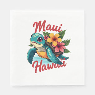 Servilleta De Papel Camiseta Maui Hawaii Chica Mujeres Niños Tortuga M