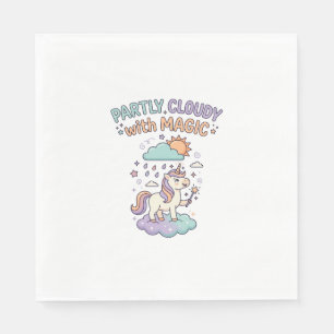 Servilleta De Papel Camiseta moderna Unicornio parcialmente nublado co