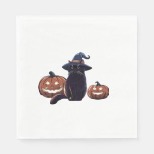 Servilleta De Papel Camiseta oversize de gato negro de Halloween