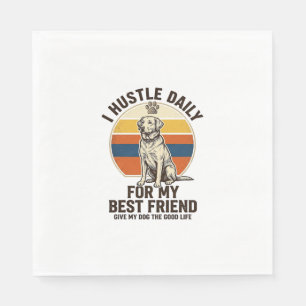 Servilleta De Papel Camiseta para Amantes de Perros Grabado Vintage Tr