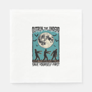 Servilleta De Papel Camiseta Persecución de Zombies Vintage Escape de 