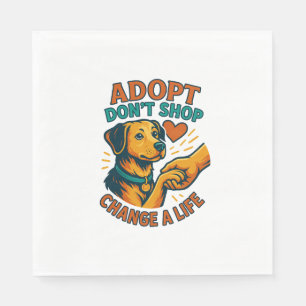 Servilleta De Papel Camiseta Pet Adopt Love