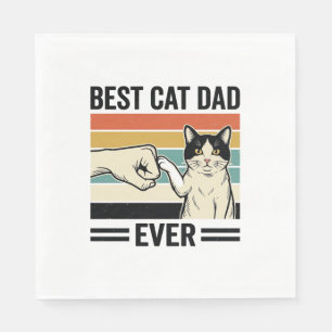 Servilleta De Papel Camiseta Retro Mejor Papá Gato del Mundo Puño de G