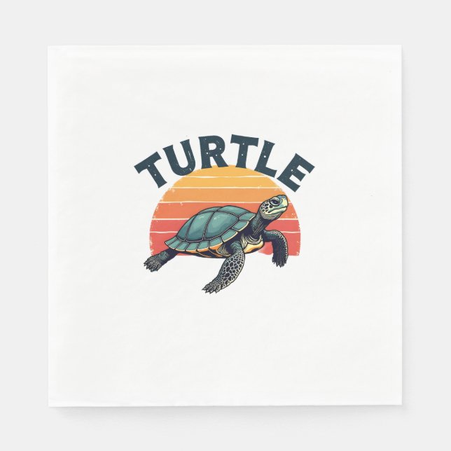 Servilleta De Papel Camiseta Retro Turtle (Anverso)